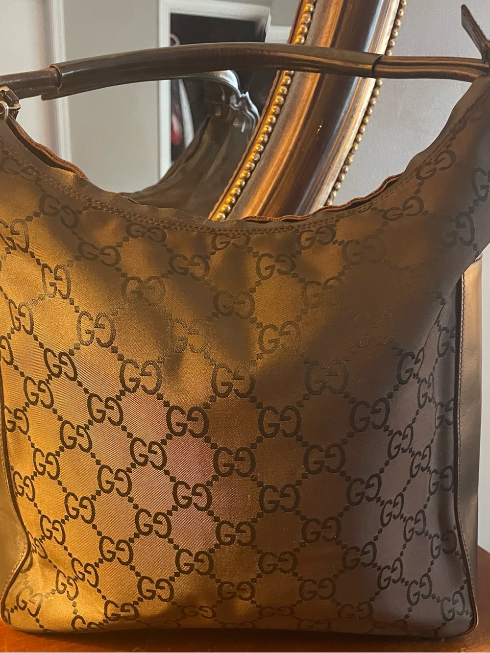 Gucci Brown GG Monogram Hobo Shoulder Bag - Picture 2 of 10